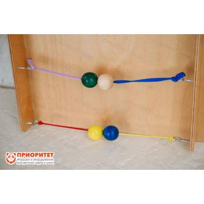 Тактильно-развивающая панель с текстурами «Цветные шарики» 5