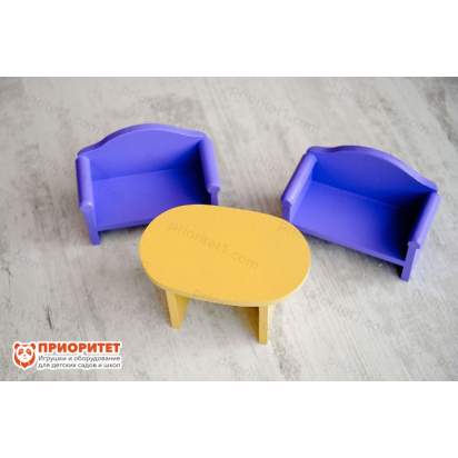 Мебель для кукольного домика кресла и стол