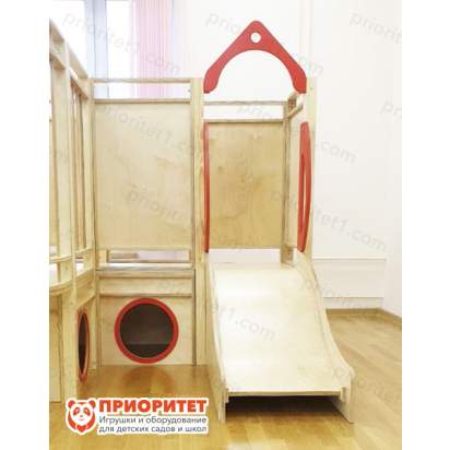 Игровой комплекс домик из дерева с горкой