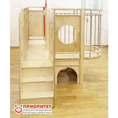 Игровой комплекс домик из дерева с лесенкой