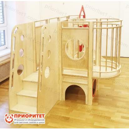 Игровой комплекс домик из дерева для детских садов