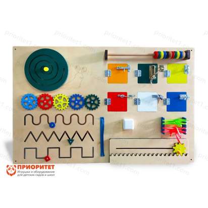 Тактильно-развивающая панель «Дети играют» общий вид