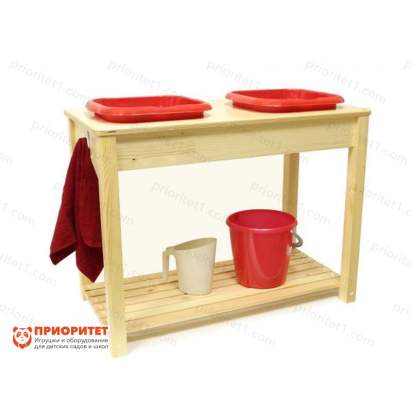 Игровой набор Монтессори «Стол для стирки белья со встроенными тазиками»