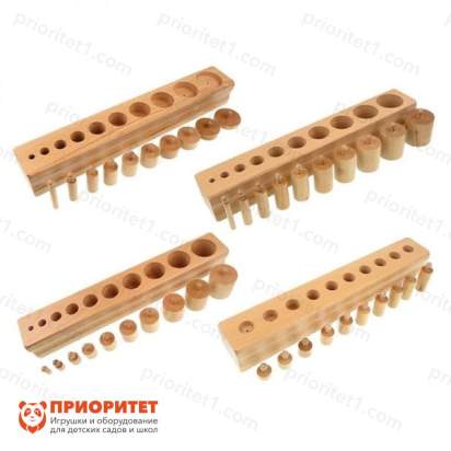 Игровой набор Монтессори «Блоки с цилиндрами - вкладышами»