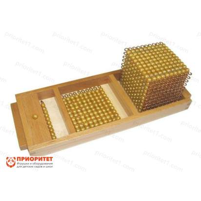 Материал Монтессори для введения количеств (1, 10, 100, 1000)