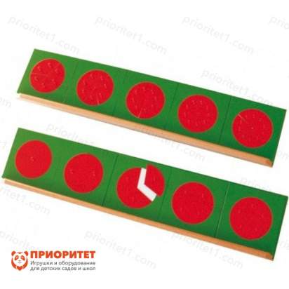 Металлические дроби-вкладыши Монтессори с двумя подставками