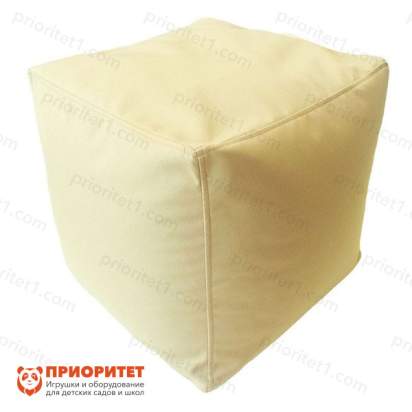 Пуфик «Куб» (микророгожка, слоновая кость)