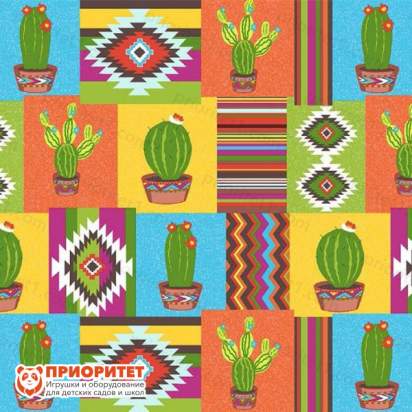 Пуфик «Куб. Кактус» (жаккард)