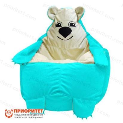 Кресло-мешок «Мишка» (велюр, бирюзовый)