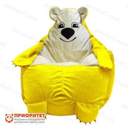 Кресло-мешок «Мишка» (велюр, желтый)