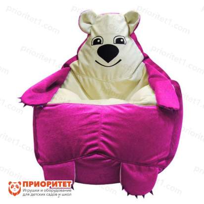 Кресло-мешок «Мишка» (велюр, розовый)